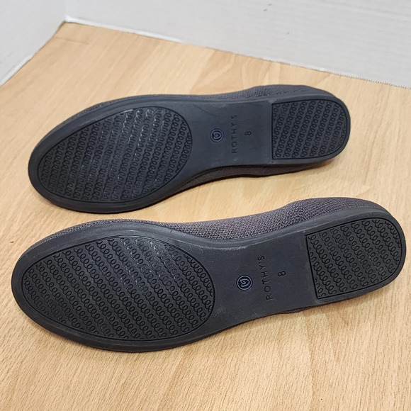 Rothys Grey Knit Round Toe Flats Women's size 8 like new - Picture 2 of 15
